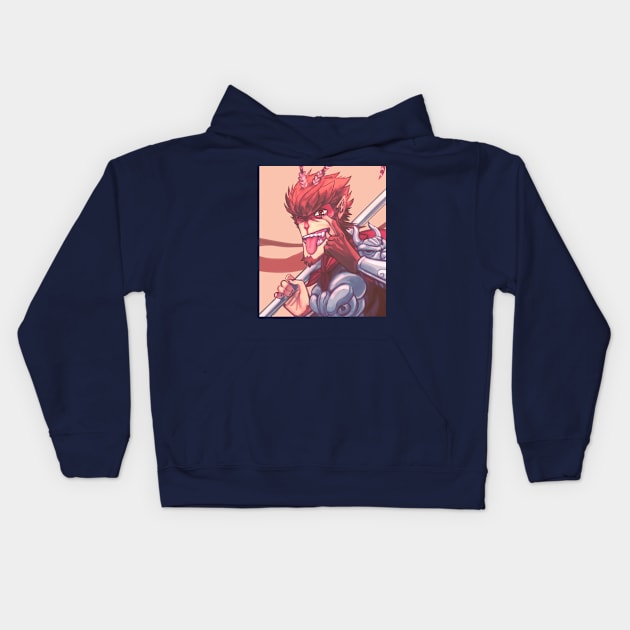 Mocking Monkey King Kids Hoodie by 	 FatharaniYasmin